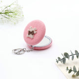 Pink Knitted Compact Mirror