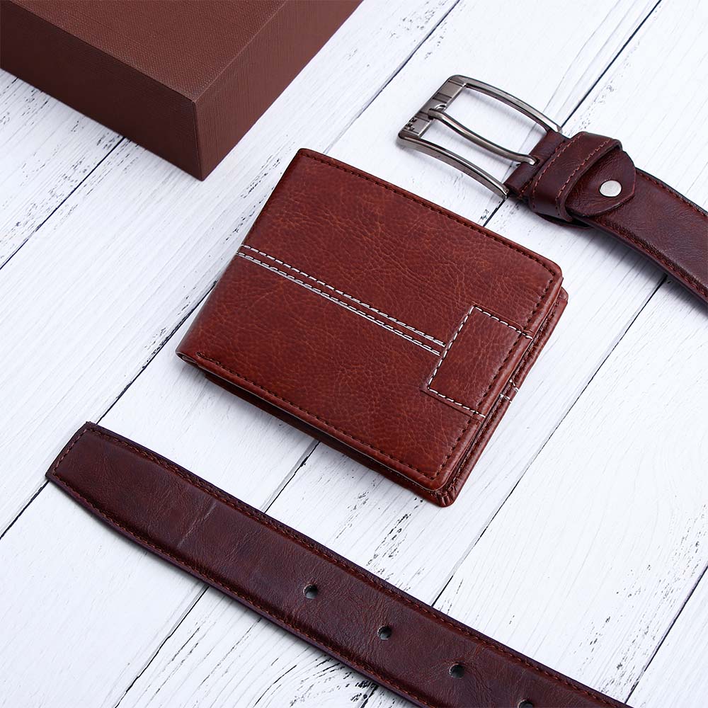 Regal Brown Wallet And Belt Gift Set