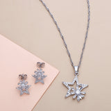 Celestial Bloom Pendant with Earring Set