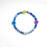 Blue Loop Smiley Bead Friendship Bracelet