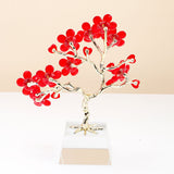 Red Crystal Flower Tree Showpiece