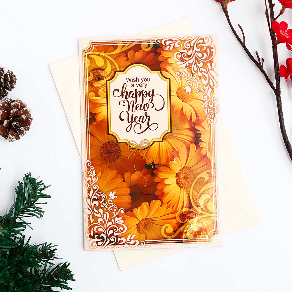 Blissful New Year Greeting Card with Envelope
