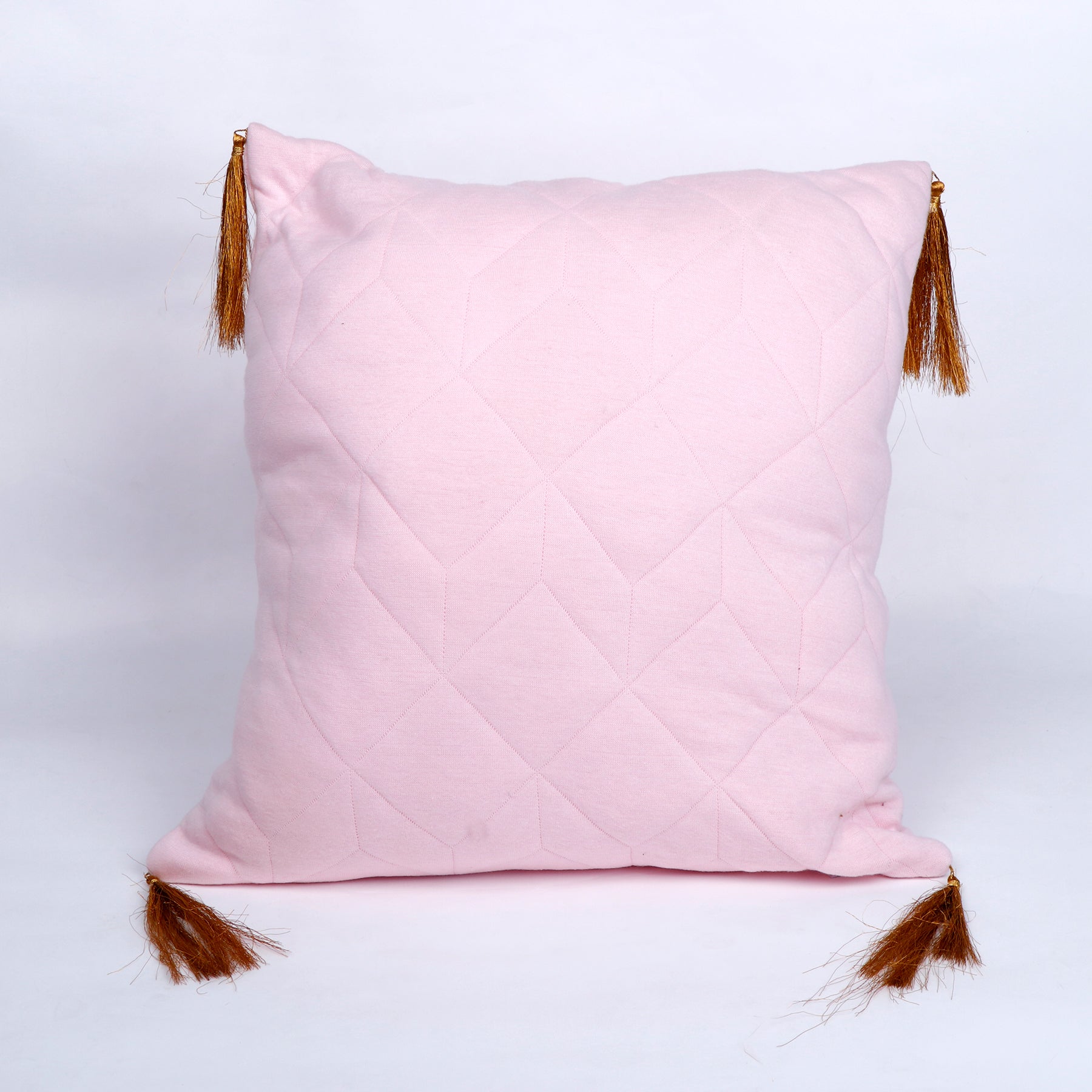 "Love You Mom" Floral Print Pink Cushion with Tassels