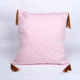 "Love You Mom" Floral Print Pink Cushion with Tassels
