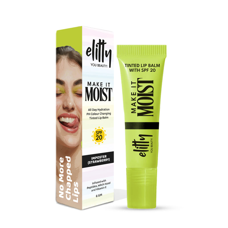 Elitty Imposter (Strawberry- Black) Lip Balm , Gentle & Safe for Everyday Use (6 GM)