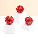 Red Spirals Christmas Decor Balls