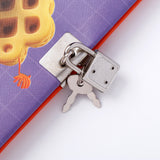 Waffle Theme Googli Eyes Lock Notebook