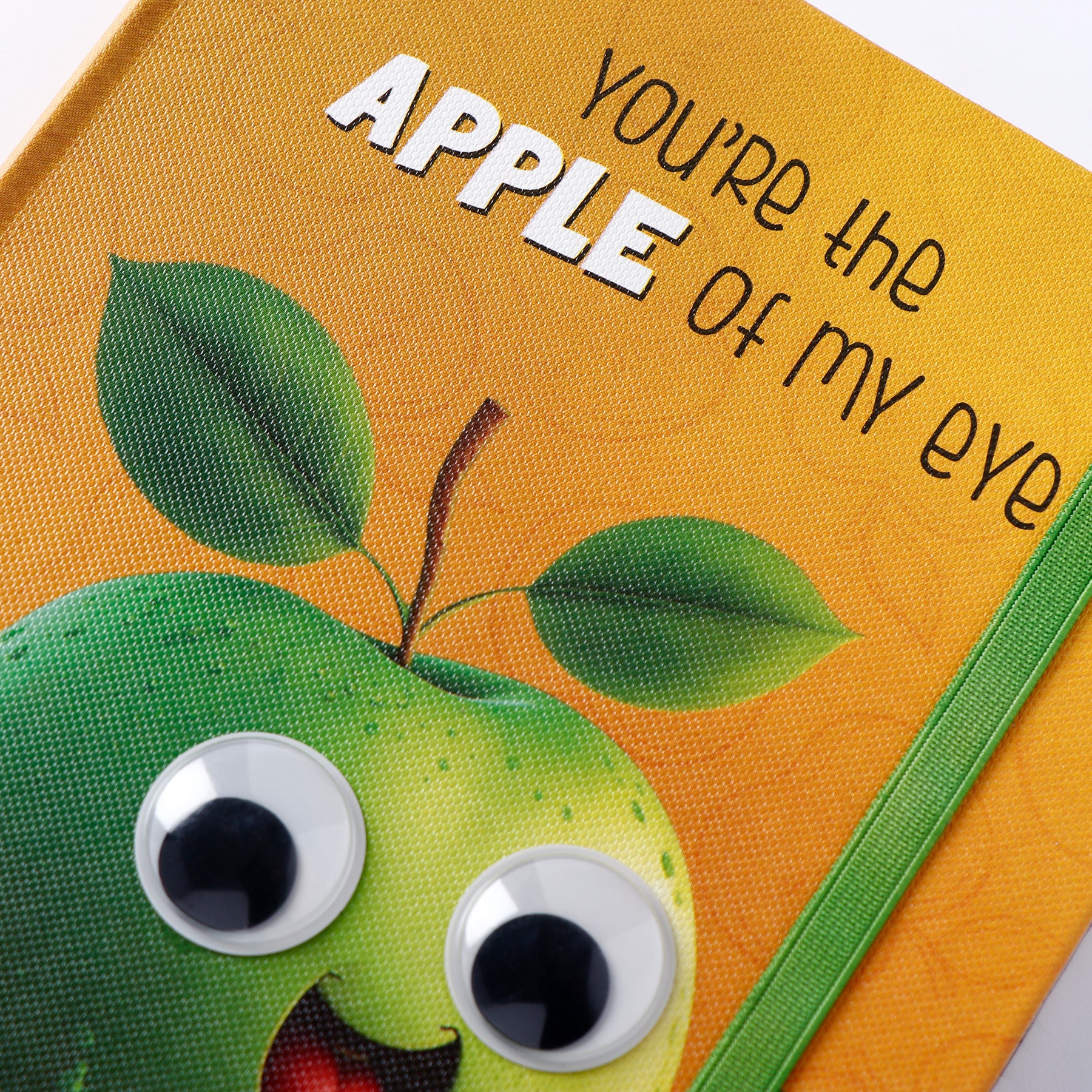 Apple Theme Googli Eyes Elastic Closure Notebook
