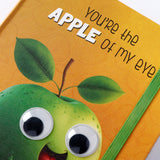 Apple Theme Googli Eyes Elastic Closure Notebook