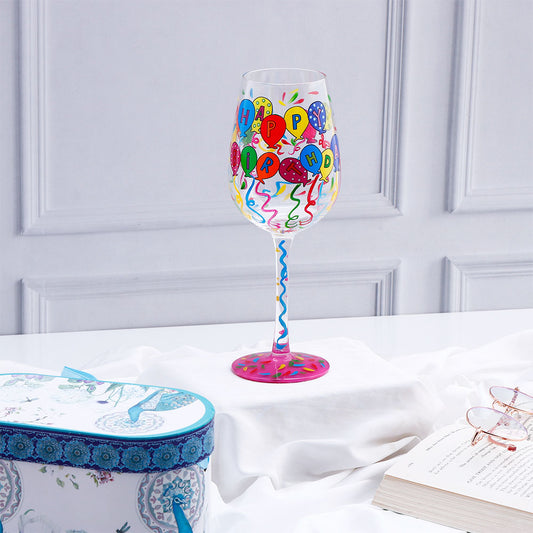 Happy Birthday Quoted Birthday Wine Glass