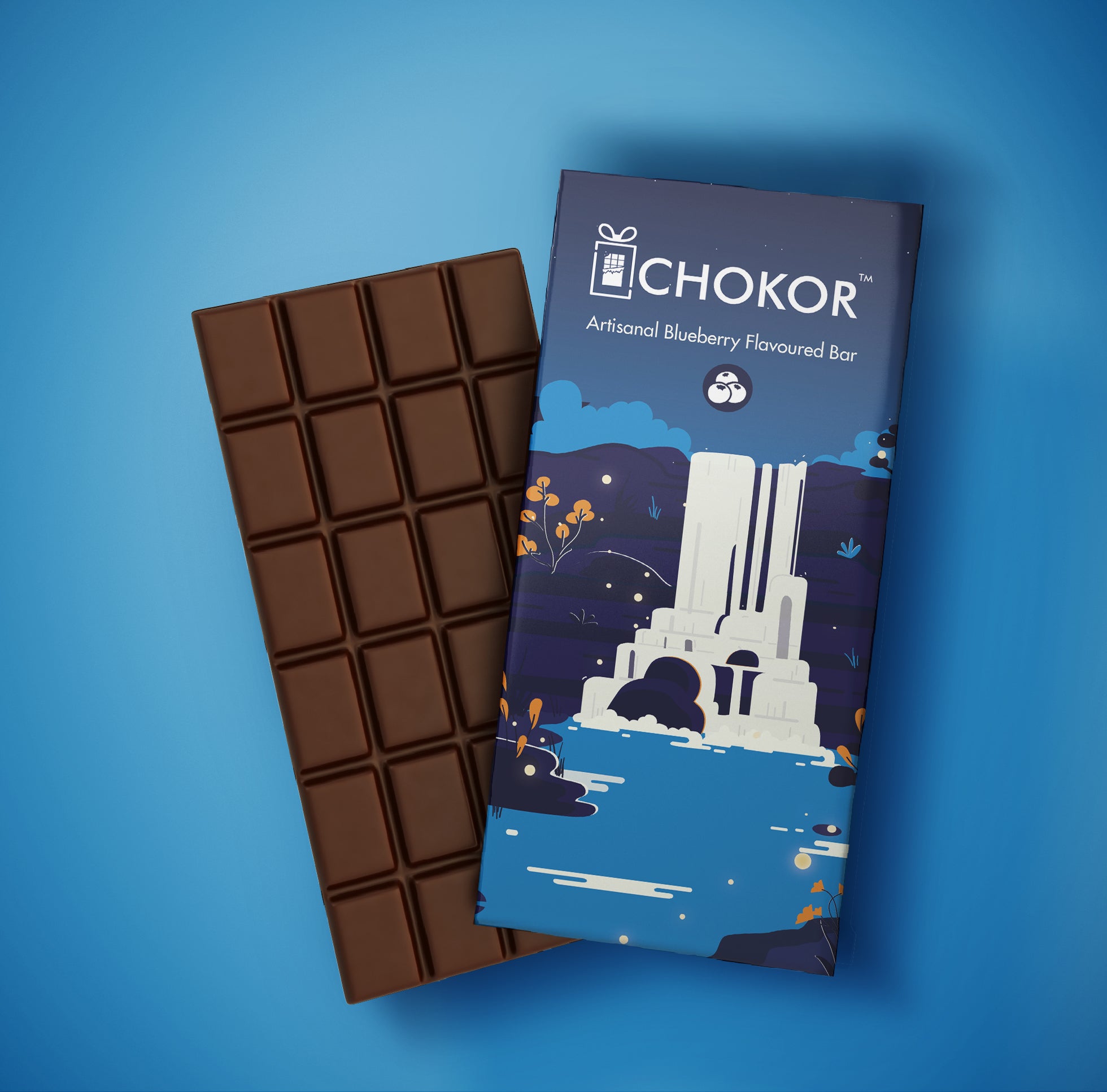 CHOKOR Artisanal Blueberry Flavoured Chocolate Bar