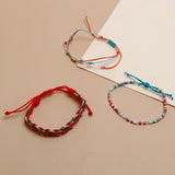 Braided Red Multi Layer Bracelet Set
