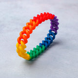 Interlocked Silicone Friendship Band Rainbow