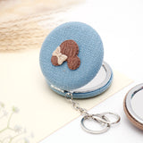 Blue Knitted Compact Mirror