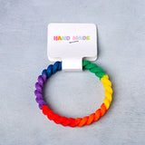 Interlocked Silicone Friendship Band Rainbow