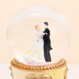 Yellow Romantic Couple Musical Snow Globe