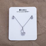 Blush Bloom Pendant with Earring Set