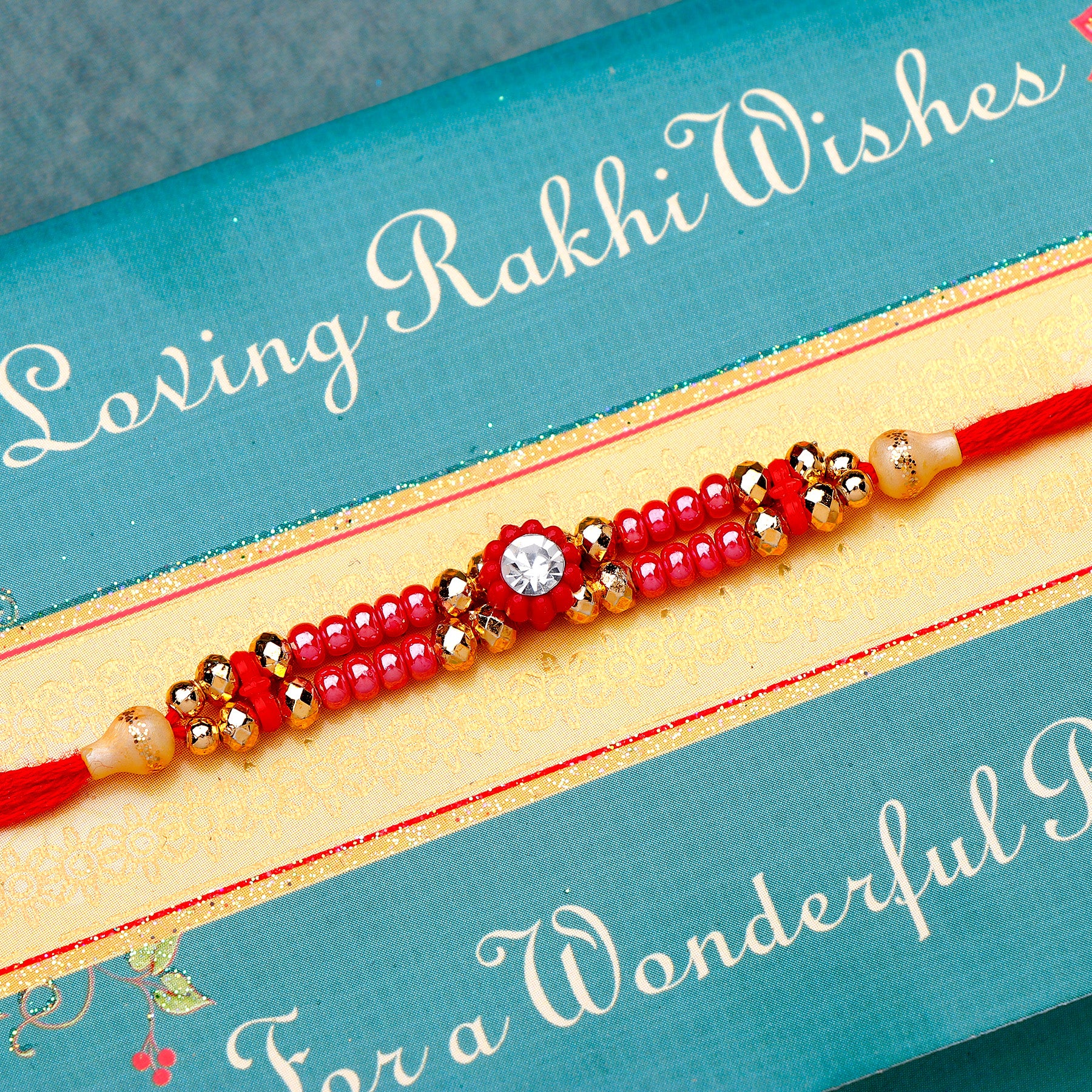 Aesthetic Rakhi mailer with Roli chawal and Envelope Pack of 3