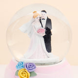 Violet Romantic Couple Musical Snow Globe