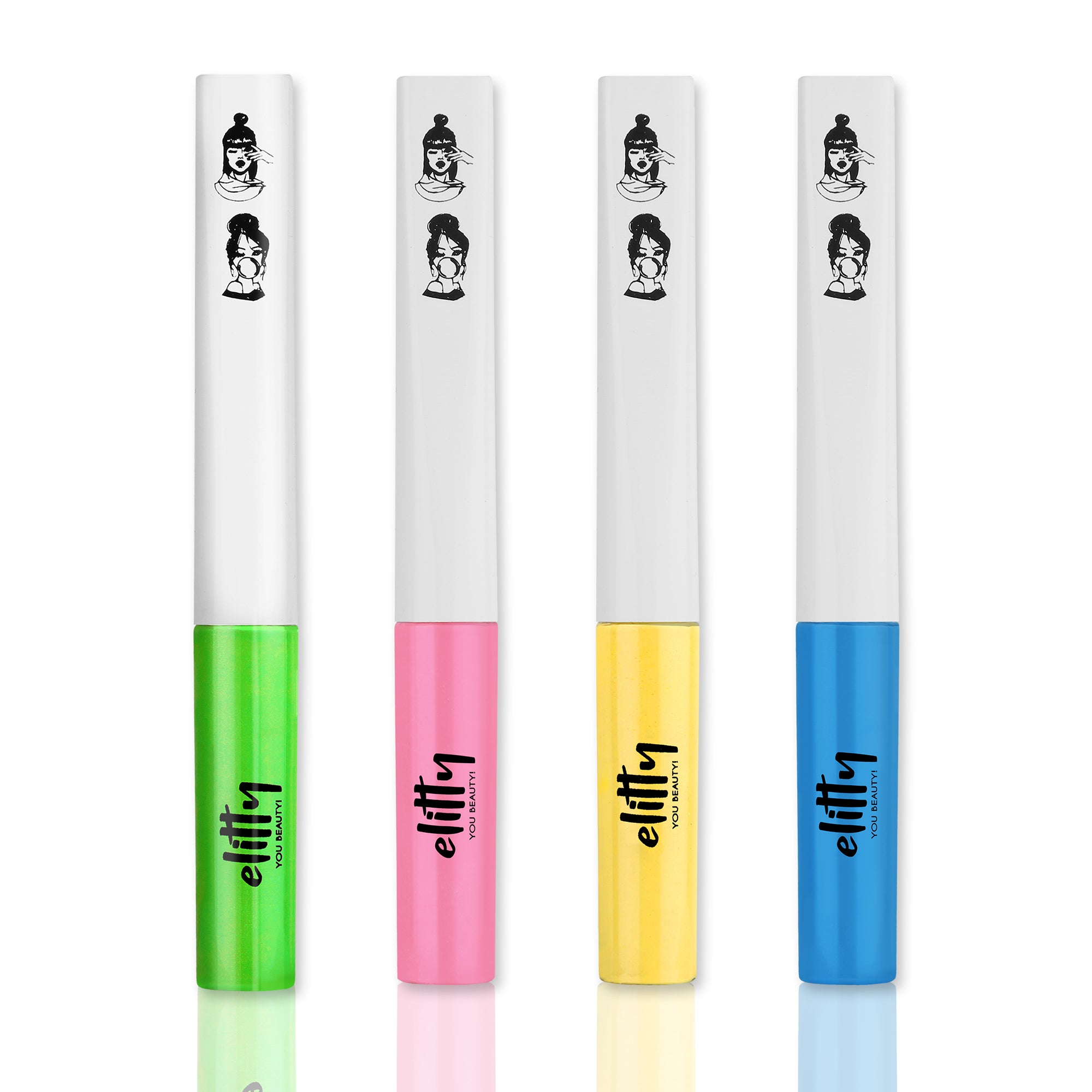 Elitty Neon Eyeliner Combo (Neon Green,Yellow, Cyan Green,Pink) Shades- 4 ML Each