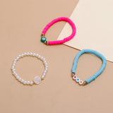 White Pearls Multi Layer Bracelet Set