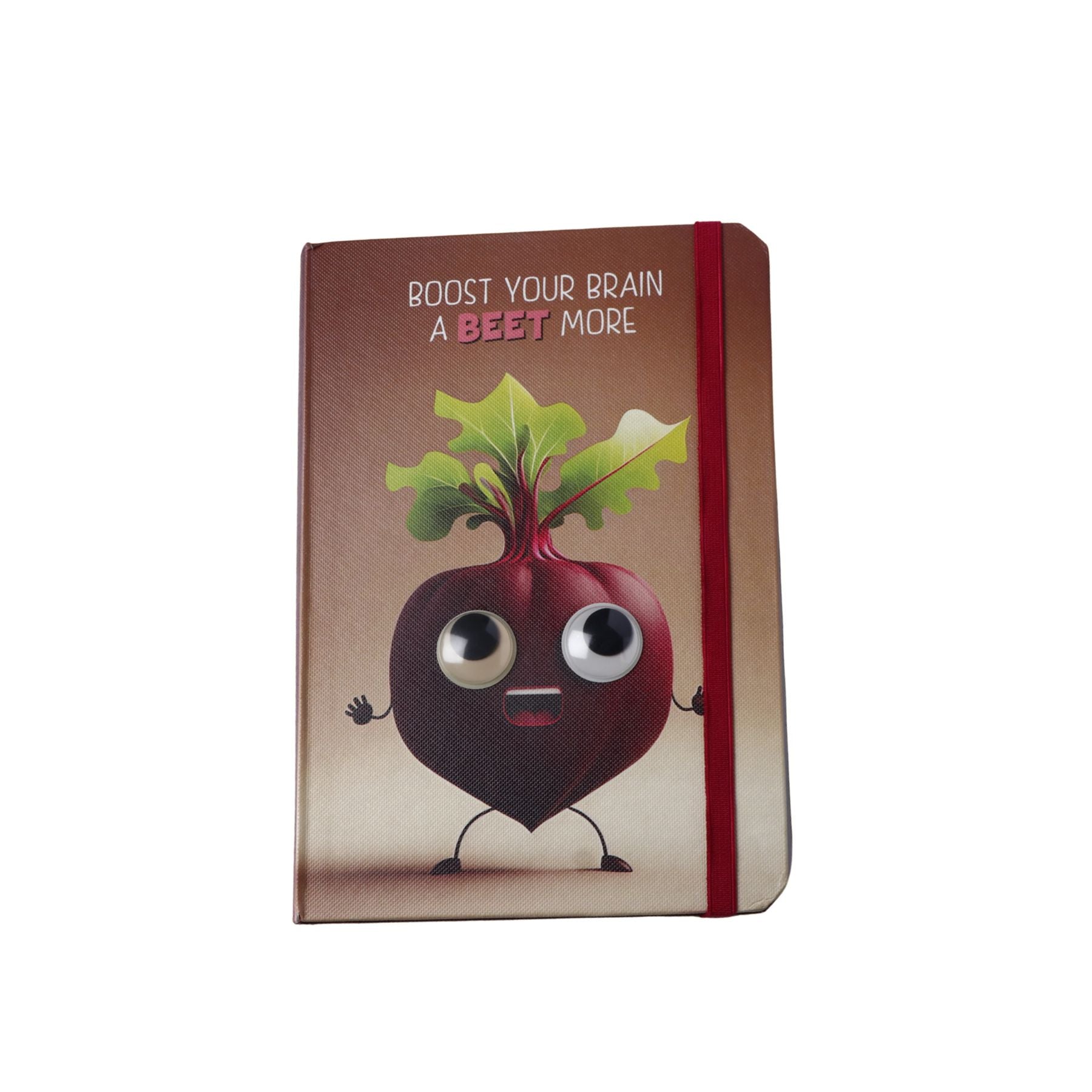 Beetroot Theme Googli Eyes Elastic Closure Notebook