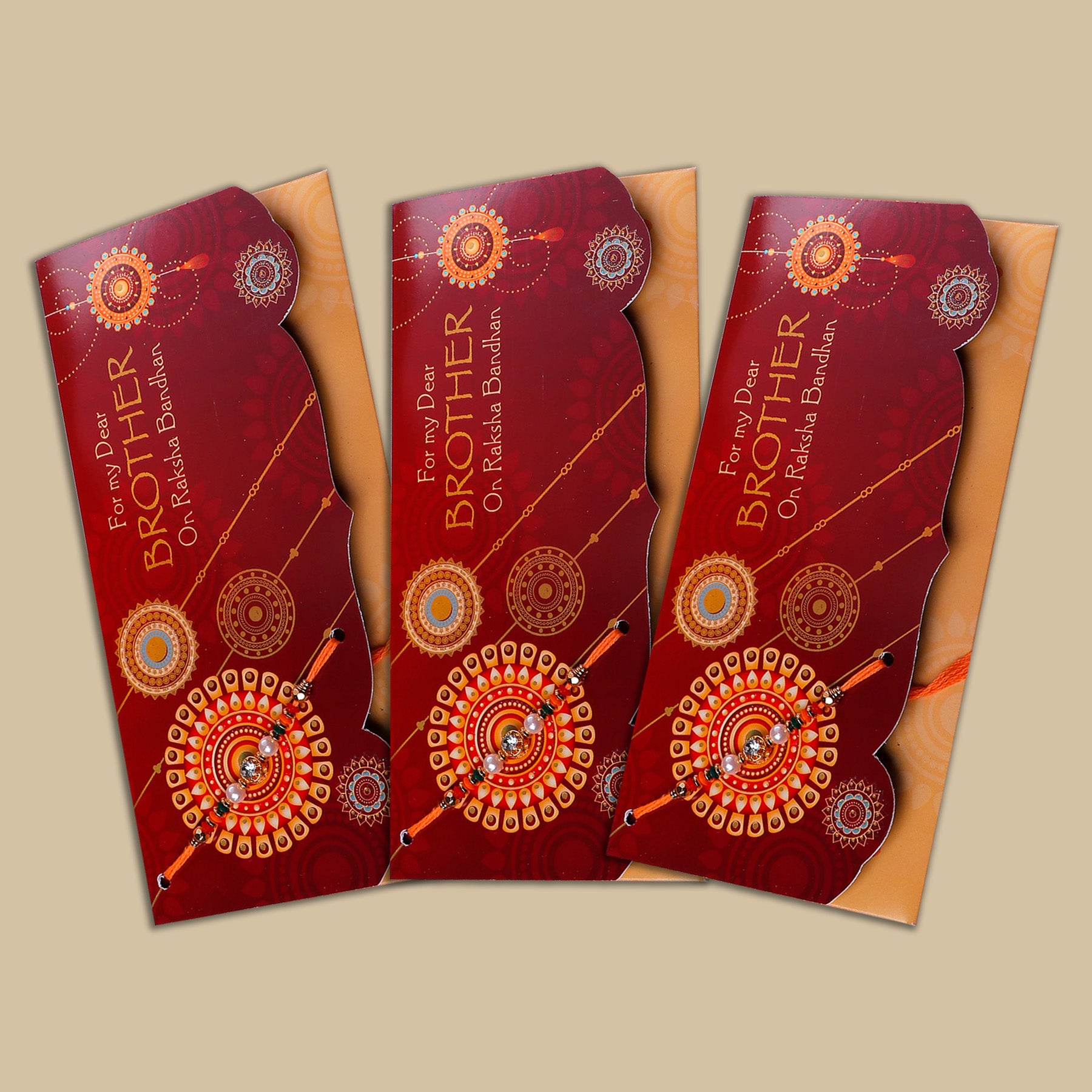 Lot's of Love Rakhi mailer with Roli chawal and Envelope Pack of 3