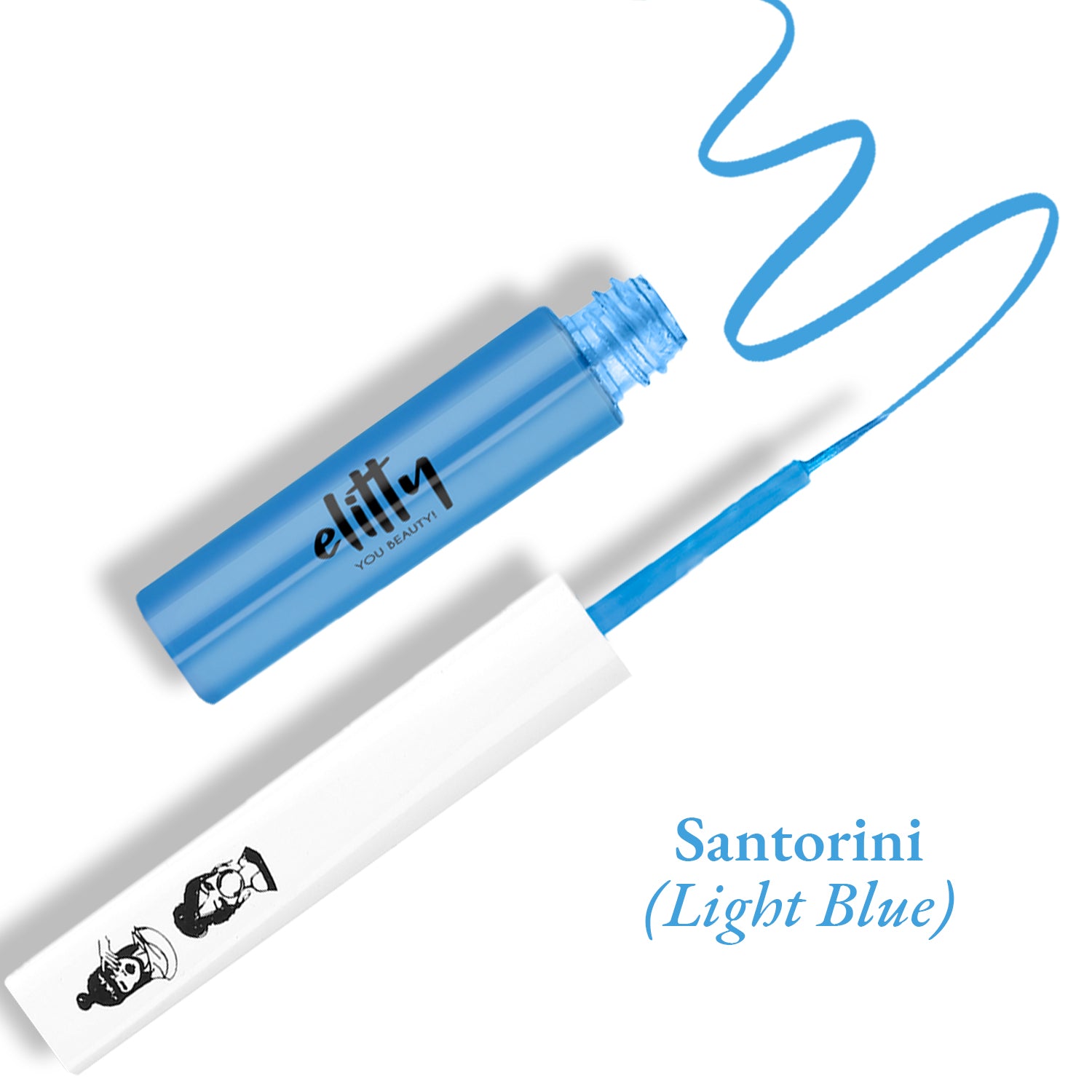 Elitty Light Blue Matte Pop Coloured Eyeliner - Santorini (4ml)