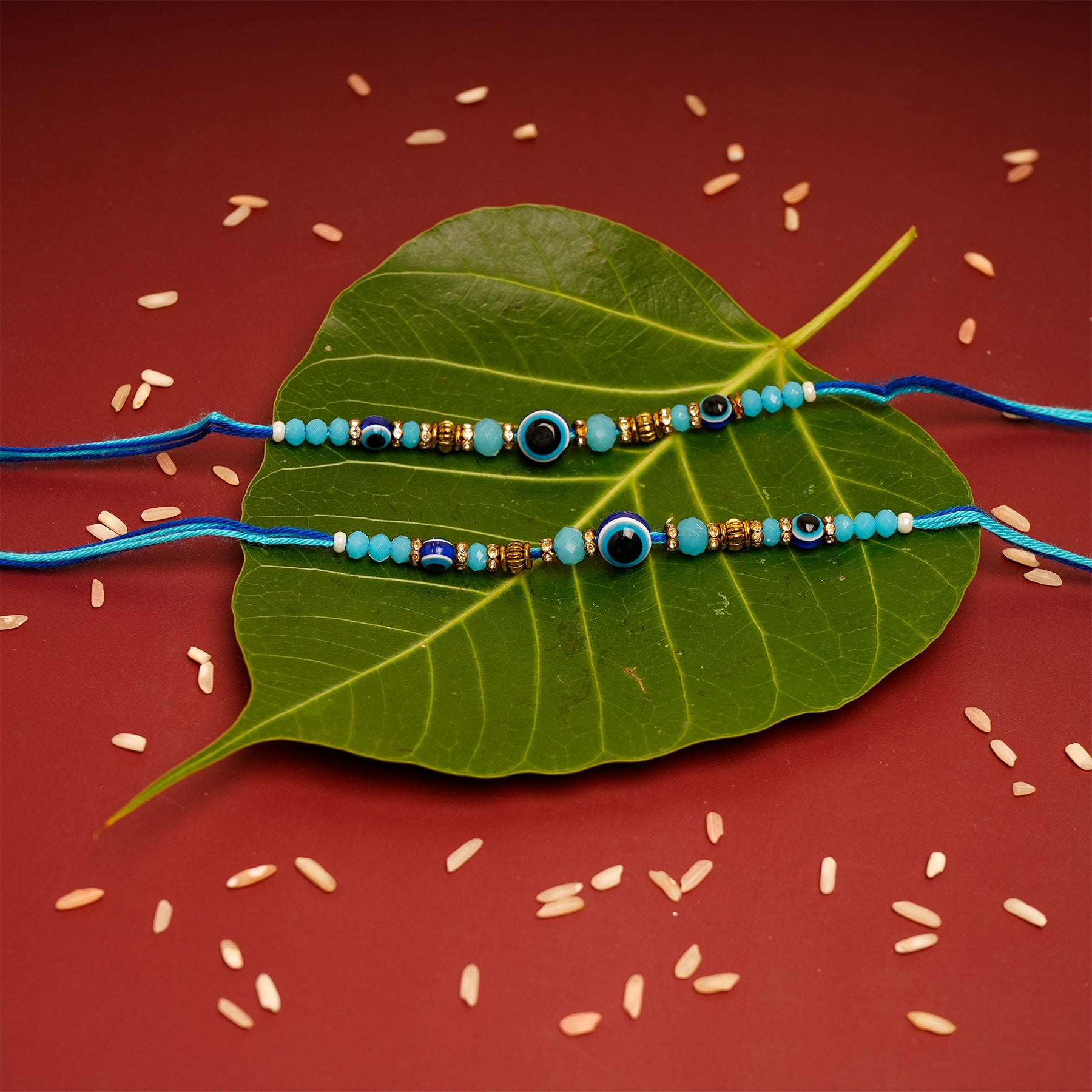 Beaded Evil Eye Rakhi Pack of 2
