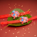 Captain America Red Rubber Kids Rakhi Pack of 2