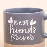 Best Friends Forever Quoted Cork Base Grey Mug