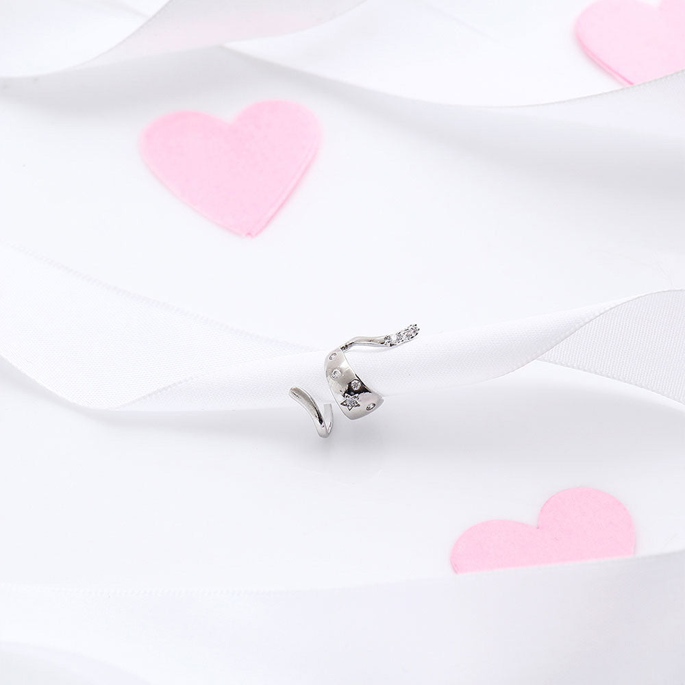 Silver Serpent Earcuffs