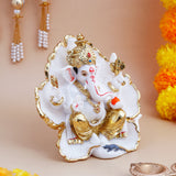 Magestic Ganesha Idol with Golden Emblishment