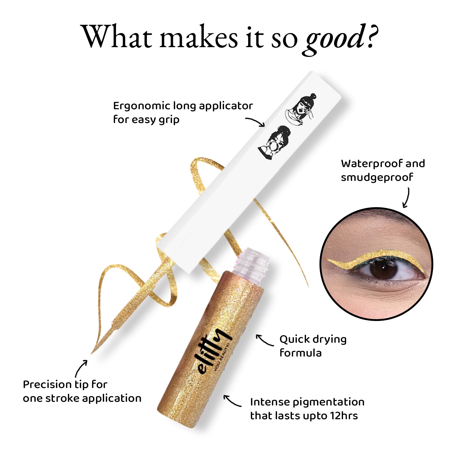 Elitty Golden Glitter Eyeliner -24K( 4ml)
