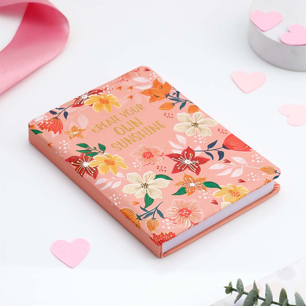 Pink Floral Pattern Notebook