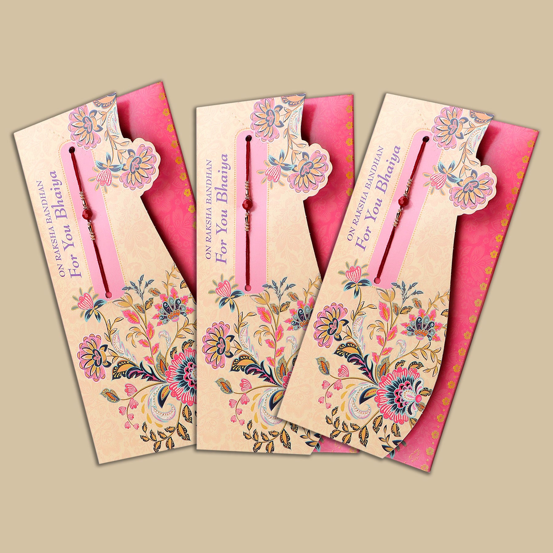 Sacred Rakhi mailer with Roli chawal and Envelope Pack of 3