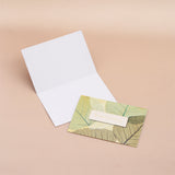 Pack Of 10 Green Leaves Seasons Greeting Card