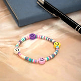 Pastel Loop Smiley Bead Friendship Bracelet