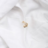 Golden Heart Drop Rinestone Earcuffs