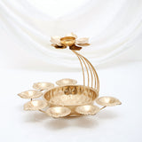 Lotus Tealight 7 Diya Thali Stand