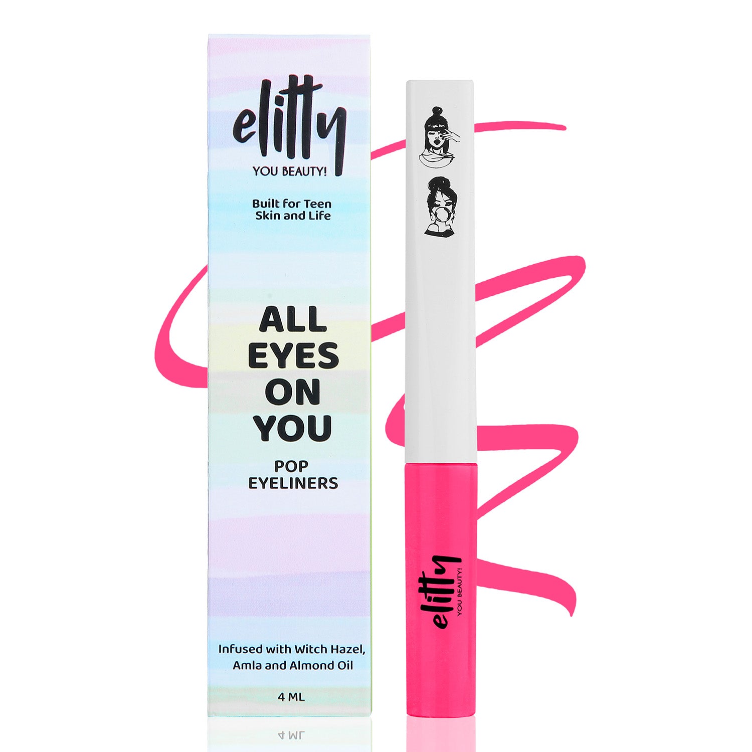 Elitty Deep Pink Matte Pop Coloured Eyeliner - Forgotten Kiss (4ml)