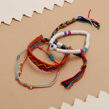 Knitted Orange Multi Layer Bracelet Set