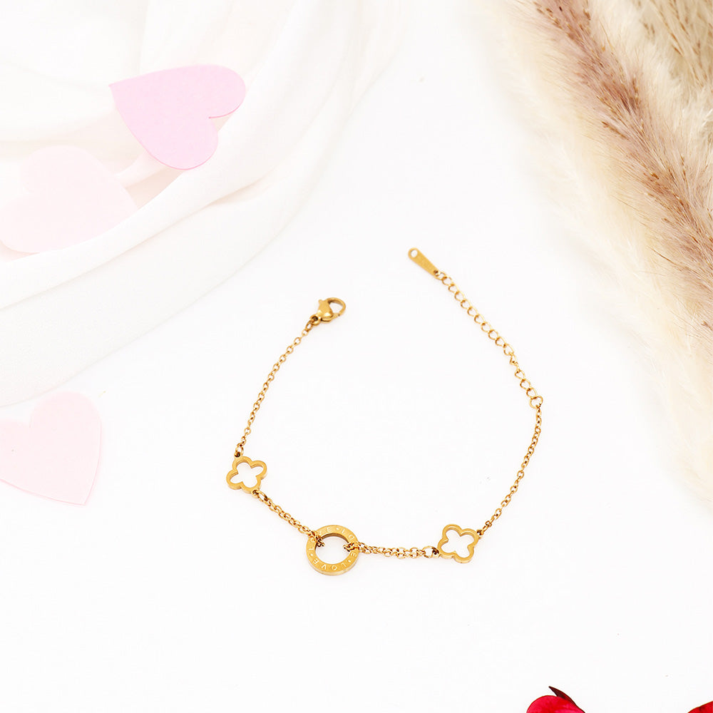 Golden Clover Accent Bracelet