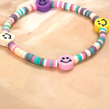 Pastel Loop Smiley Bead Friendship Bracelet