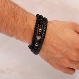 Evil Eye Black Beaded Multilayer Bracelet