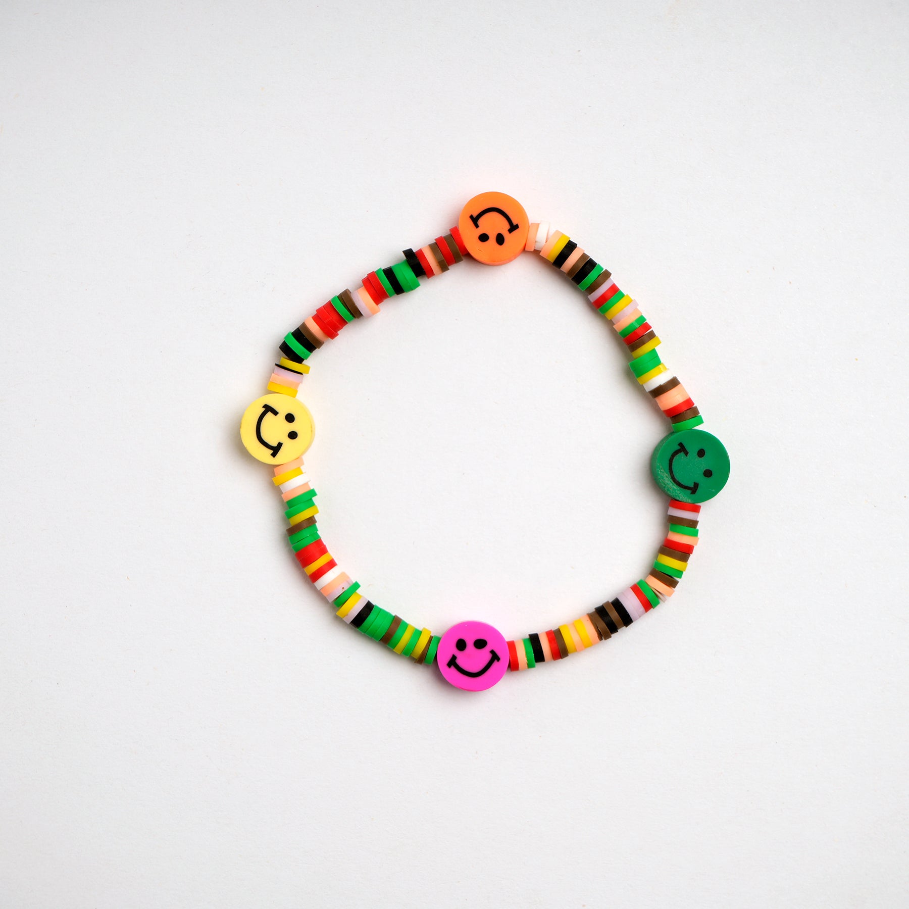 Multicolour Loop Smiley Bead Friendship Bracelet