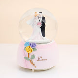 Violet Romantic Couple Musical Snow Globe