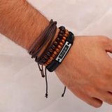 Hope Quoted Beaded Multilayer Leather Bracelet