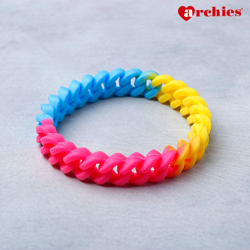 Interlocked Silicone Friendship Band Tri Colour