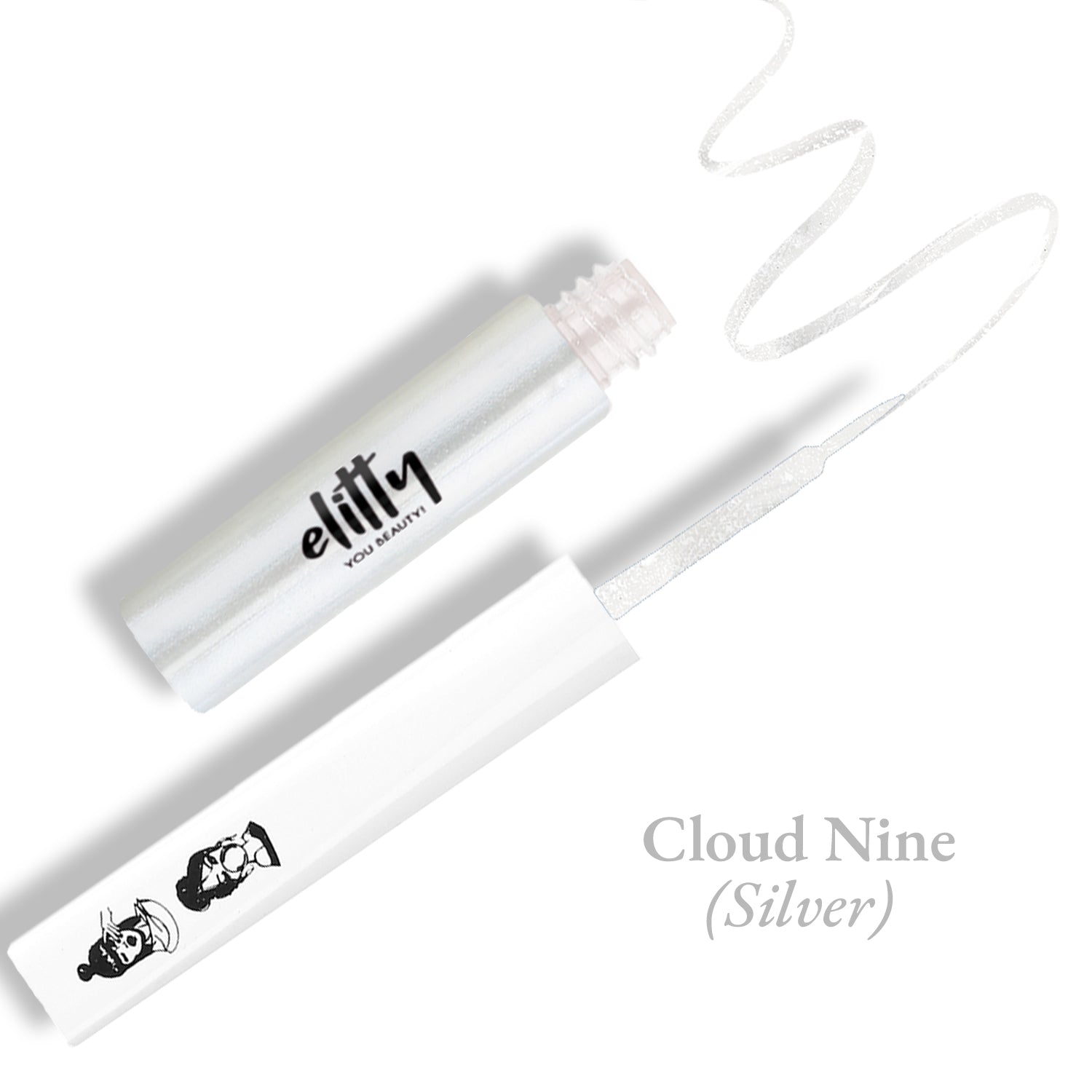 Elitty Silver Metallic Pop Coloured Eyeliner - Cloud Nine (4ml)
